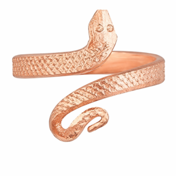 Copper Serpent Power Ring – Adjustable Open-End Design
