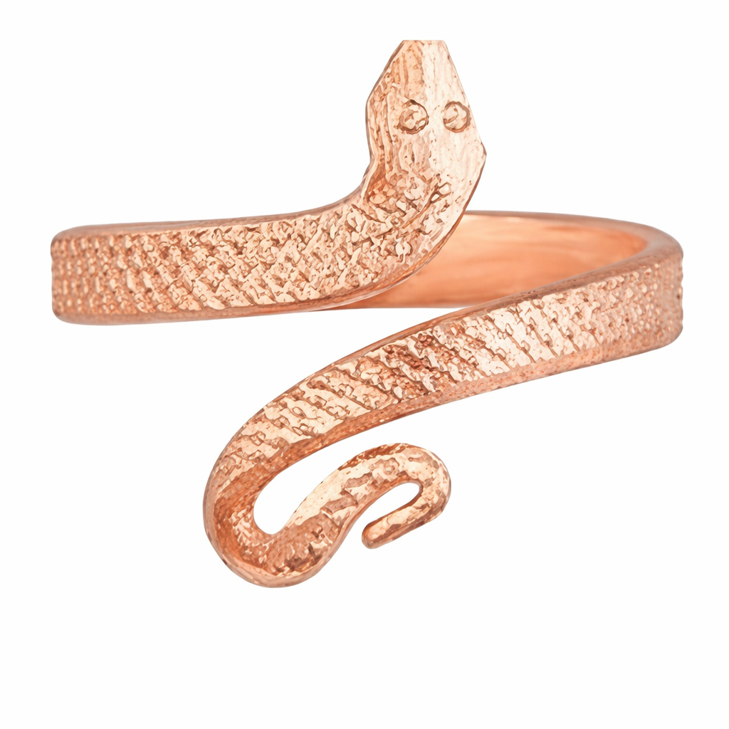 Copper Serpent Power Ring – Adjustable Open-End Design Copper Serpent Power Ring – Adjustable Open-End Design